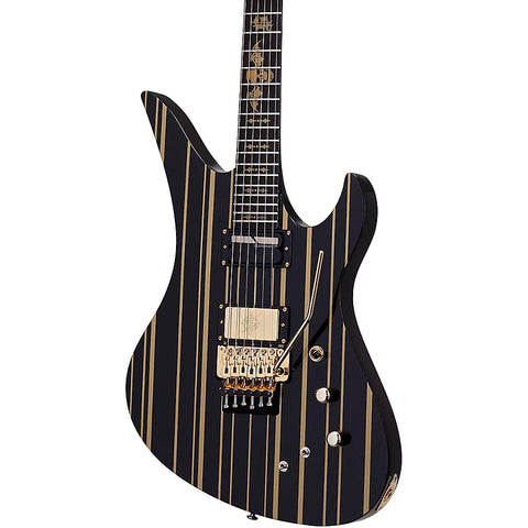 Schecter Guitar Research Synyster Gates Custom-S Electric Guitar Gloss Black with Gold Pinstripe